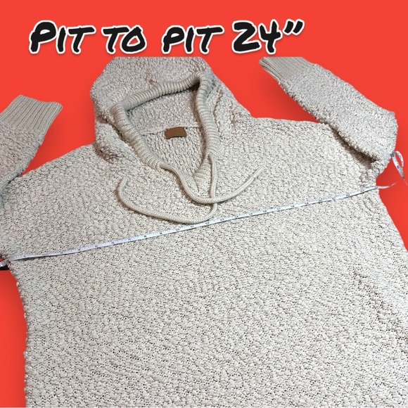 EUC POL Pullover Hooded Sweater in Light Cream. Size Small ❄️🧤 - Picture 4 of 9